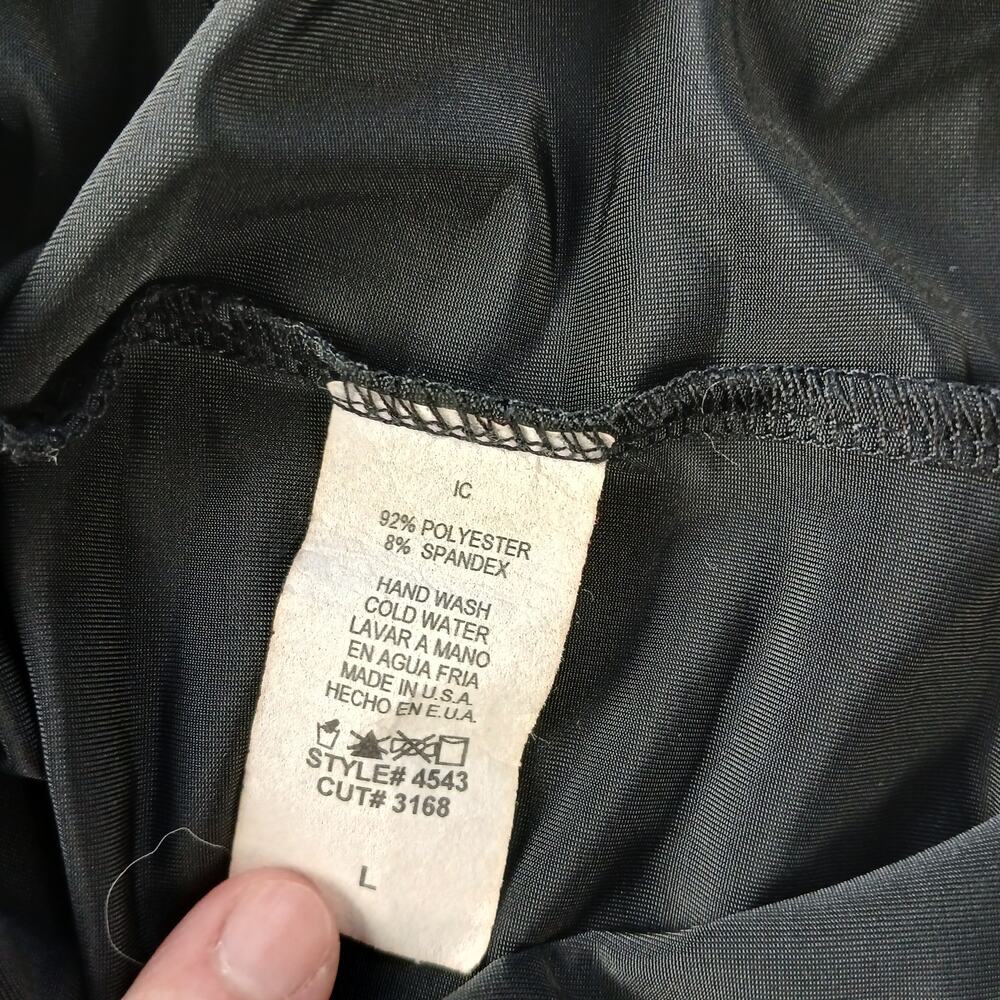 IC Collection black scoop neck tank top L vtg Y2K side slits summer layers USA - Picture 3 of 6